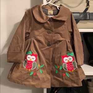Corduroy peplum embroidered jacket